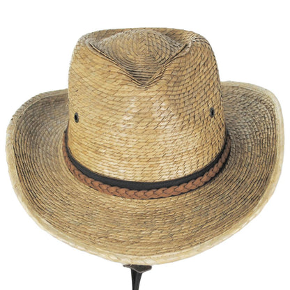 Scala | Quinn Buri Braid Straw Outback Western Hat | 126074 | front | TOAST