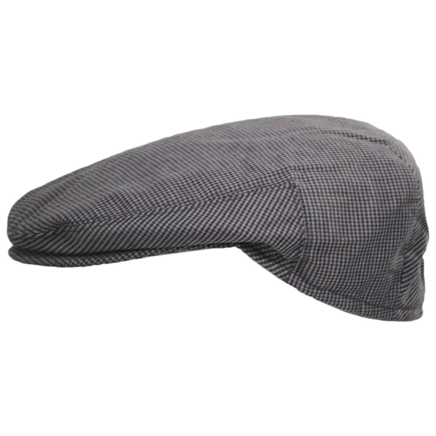 Baskerville Hat Company | Talbot Cotton Micro Houndstooth Ivy Cap | 167676 | profile | CHARCOAL