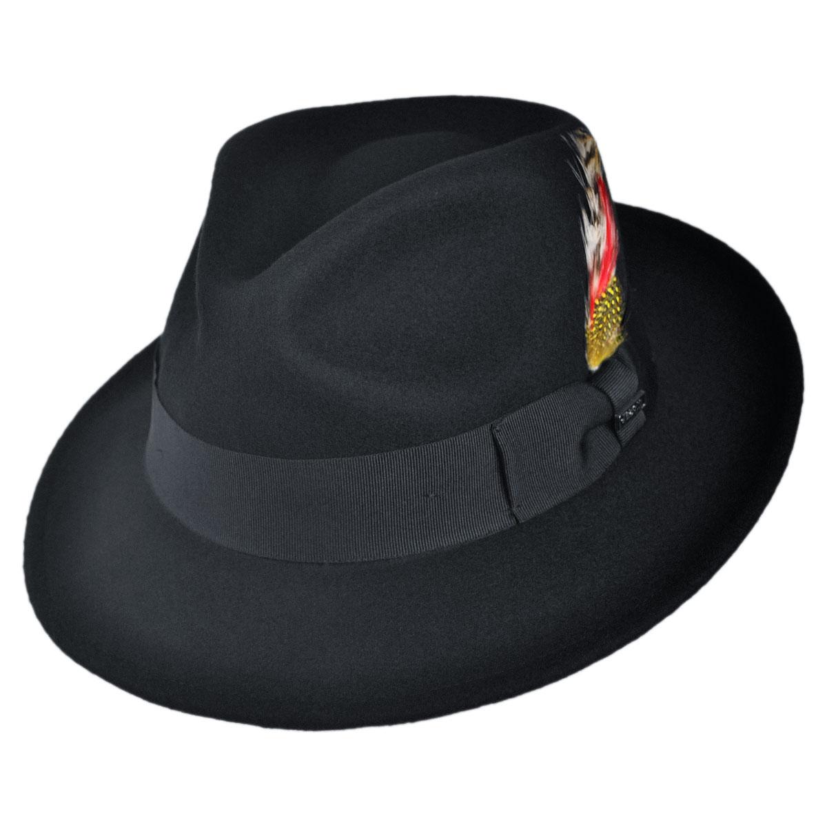 Jaxon Hats | Wholesale C-Crown Crushable Wool Felt Fedora Hat B2B Pre-Pack | B2B135003 | lead | BLACK