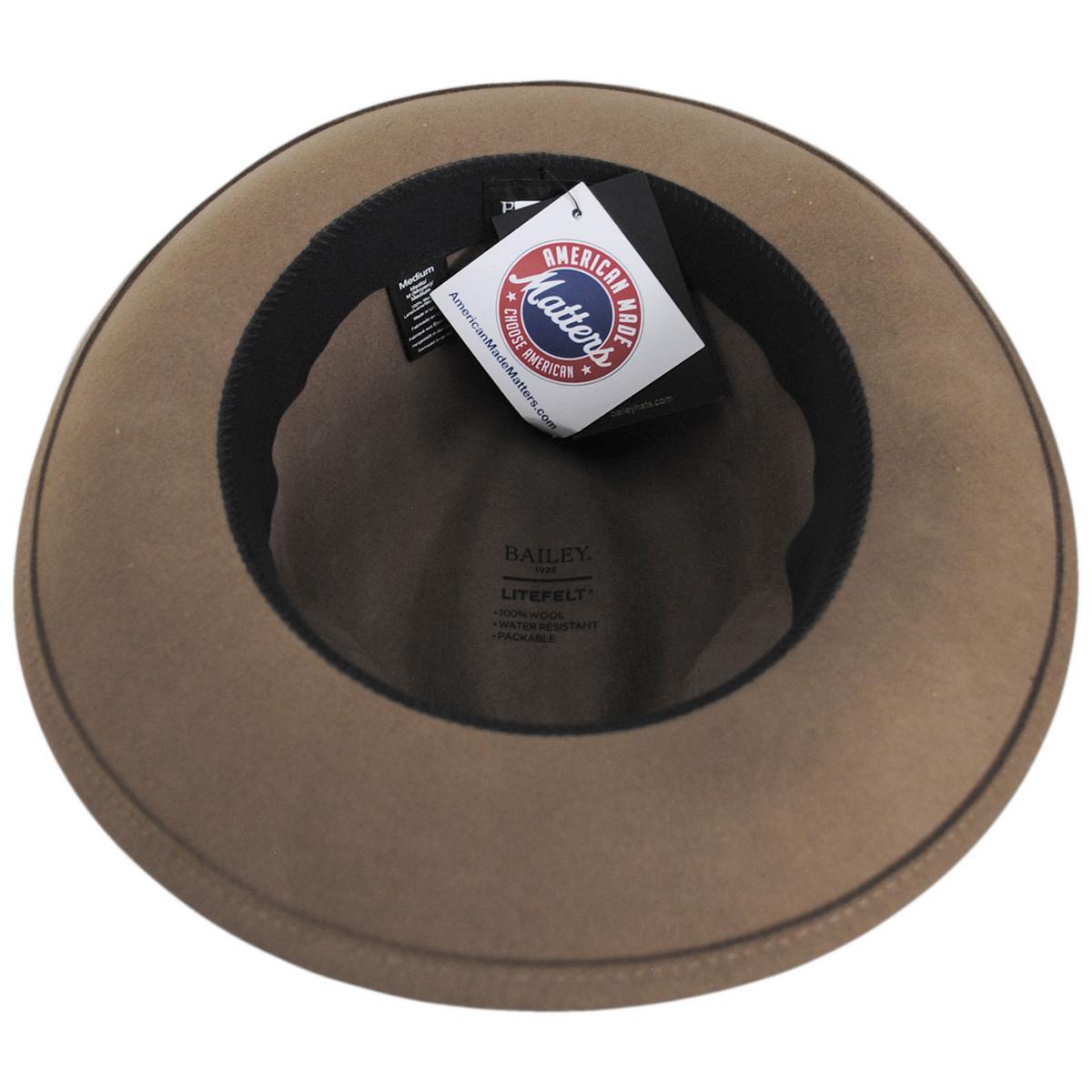 Bailey 1922 | Rawn Wool LiteFelt Fedora Hat | 133312 | under | DRIFTWOOD