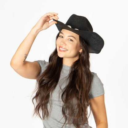 San Diego Hat Company | Shiloh Toyo Straw Western Hat | 103695 | lsfone | BLACK