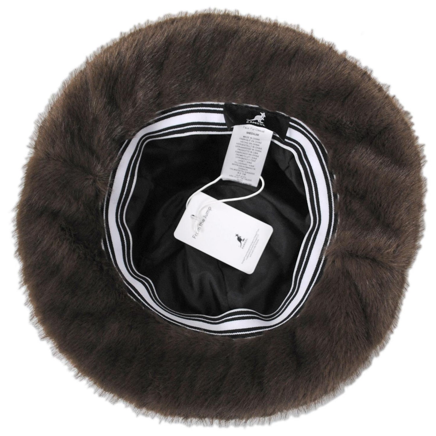 Kangol | Striped Faux Fur Casual Hat - Brown Debossed Stripe | 185835BD | under | BROWN DEBOSSED STRIPE