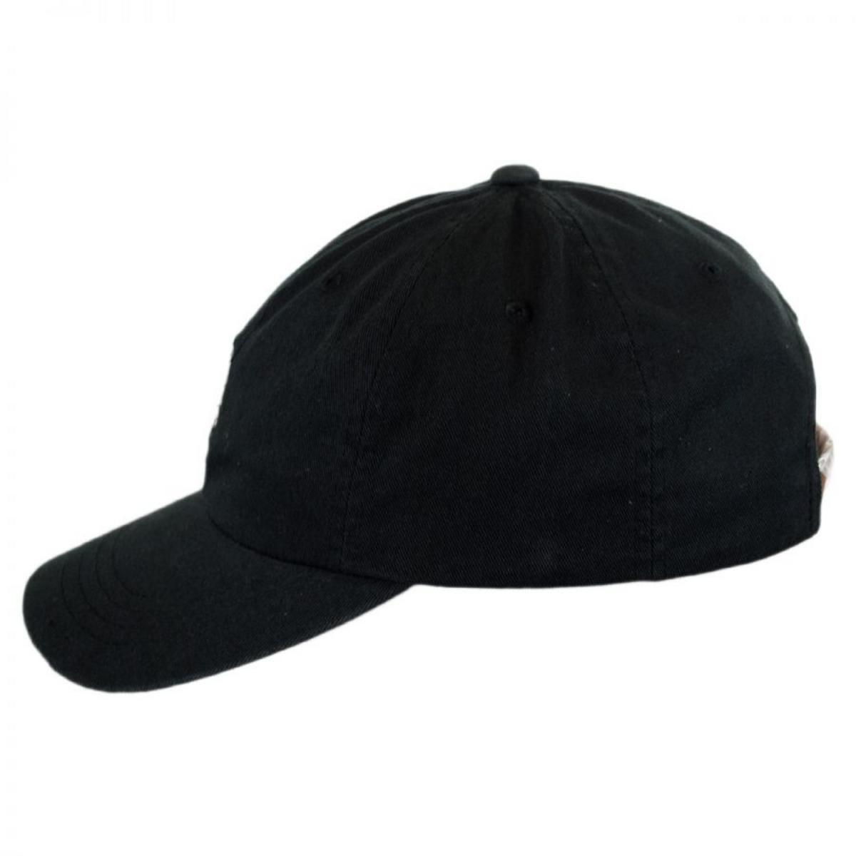 Kangol | Washed Cotton Strapback Baseball Cap Dad Hat | 201173 | profile | BLACK