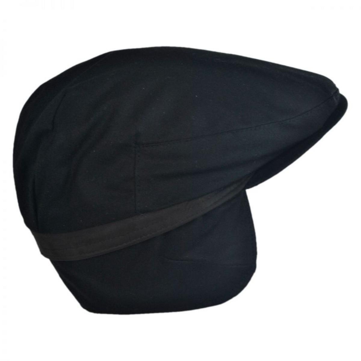 City Sport Caps |  Wax Cotton Earflap Ivy Cap | 175067 | detailone | BLACK