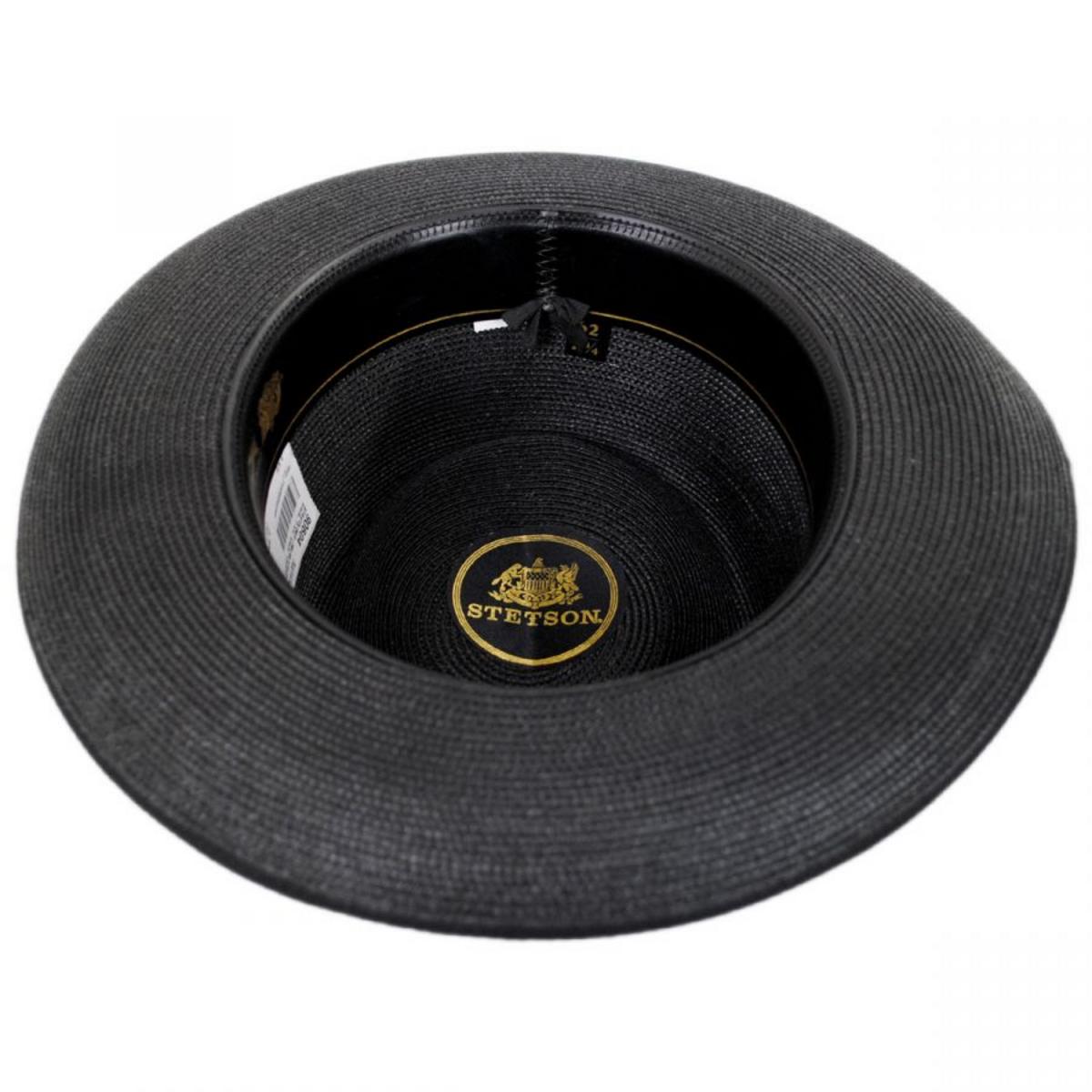 Stetson | Stratoliner Milan Straw Fedora Hat | 126908 | under | BLACK