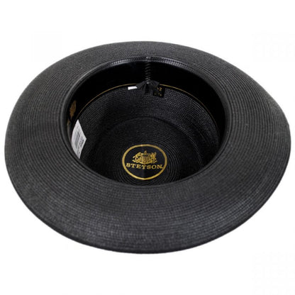 Stetson | Stratoliner Milan Straw Fedora Hat | 126908 | under | BLACK