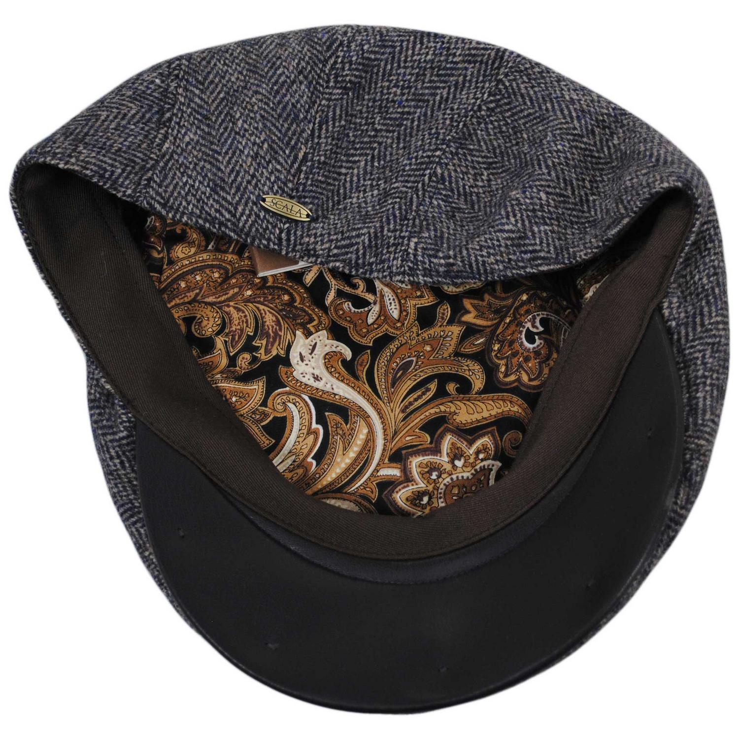 Scala | Dillon Wool Blend Herringbone Ivy Cap | 160164 | under | NAVY