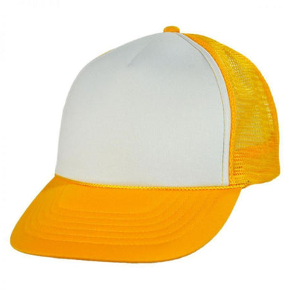 HeadShots by KC Caps | Foam and Mesh Trucker Snapback Baseball Cap | 200501 | lead | WHITE/GOLD