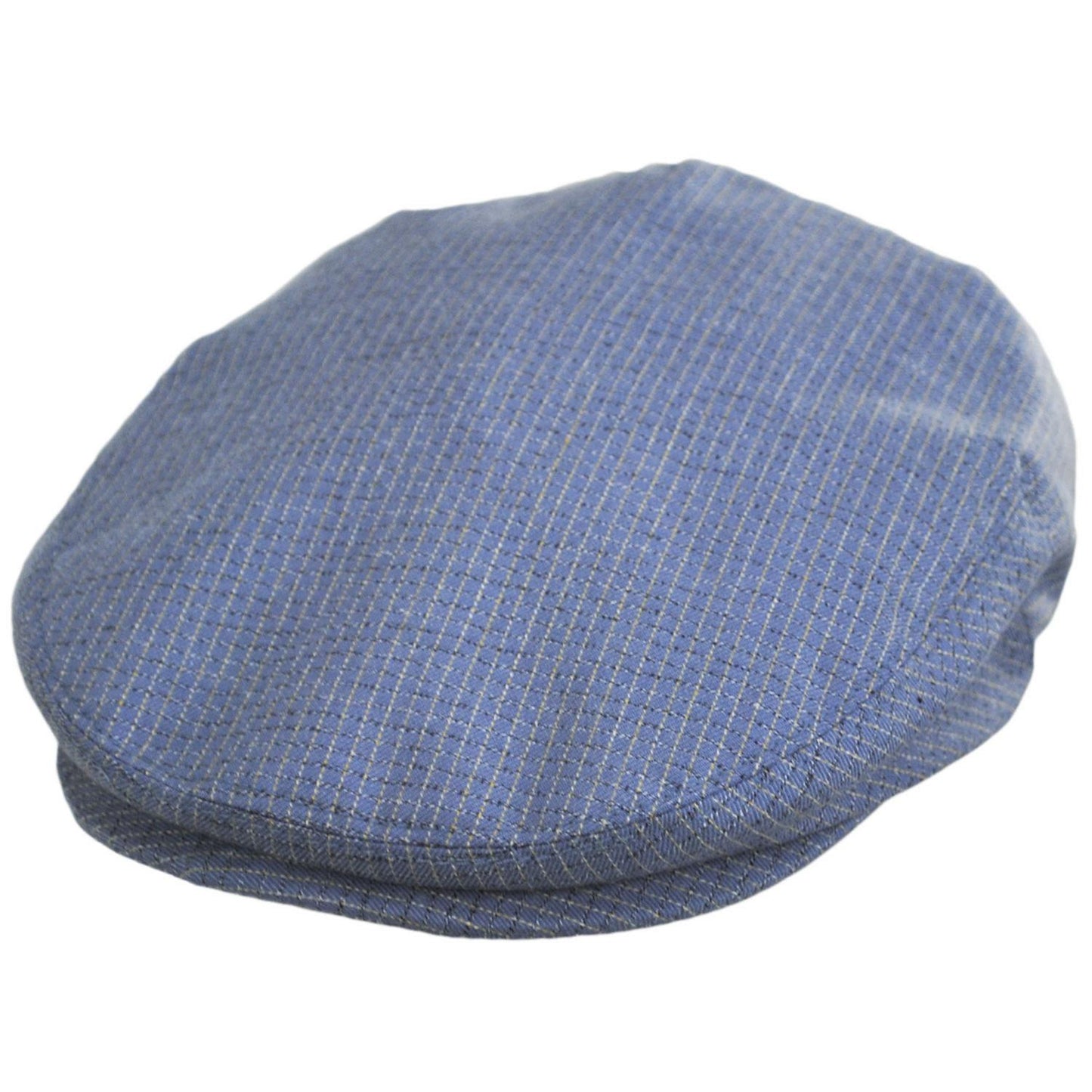 Baskerville Hat Company | Tenby Cotton Mini Windowpane Ivy Cap | 167675 | lead | DENIM BLUE