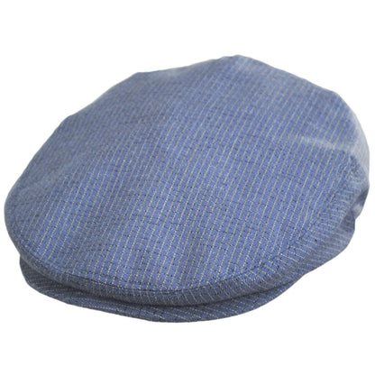 Baskerville Hat Company | Tenby Cotton Mini Windowpane Ivy Cap | 167675 | lead | DENIM BLUE