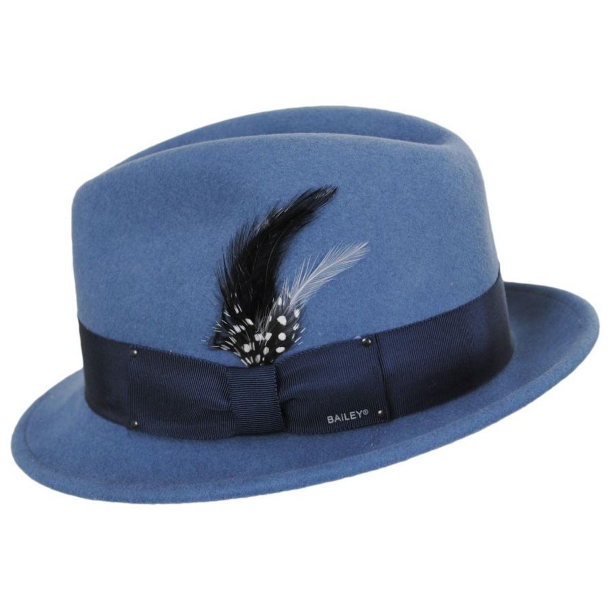 Bailey 1922 | Tino Wool LiteFelt Trilby Fedora Hat | 130008 | profile | VINTAGE BLUE