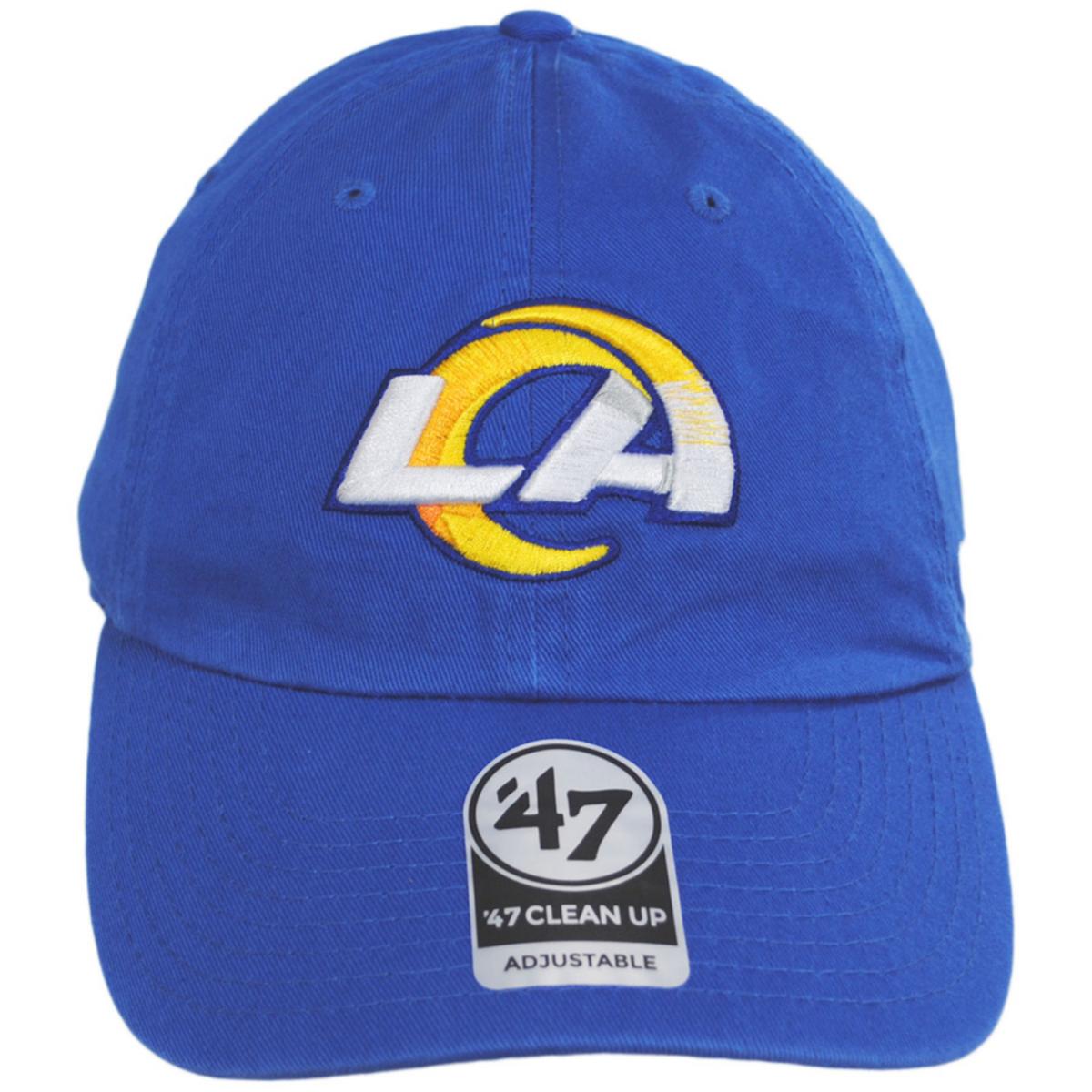47 Brand | Los Angeles Rams NFL Clean Up Strapback Baseball Cap Dad Hat | 203582 | front | ROYAL BLUE