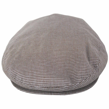 Baskerville Hat Company | Talbot Cotton Micro Houndstooth Ivy Cap | 167676 | front | TAUPE