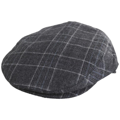 Baskerville Hat Company | Aldwych Wool Glenplaid Ivy Cap | 167668 | lead | CHARCOAL