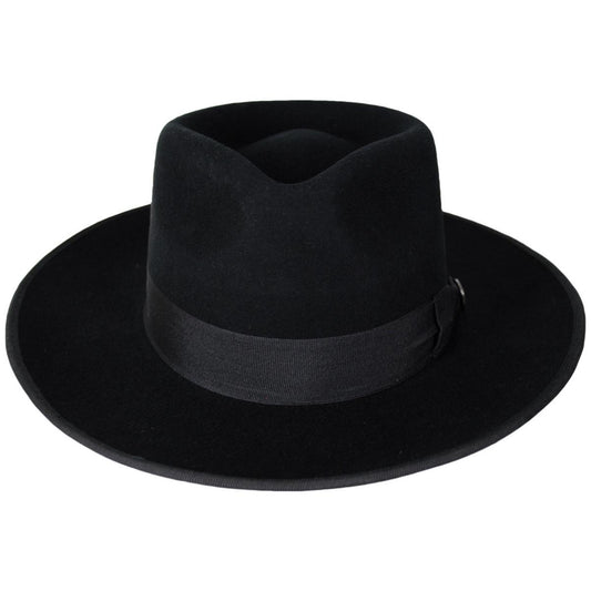 Dobbs | Hound Dog Wool Felt Fedora Hat | 130747 | front | BLACK