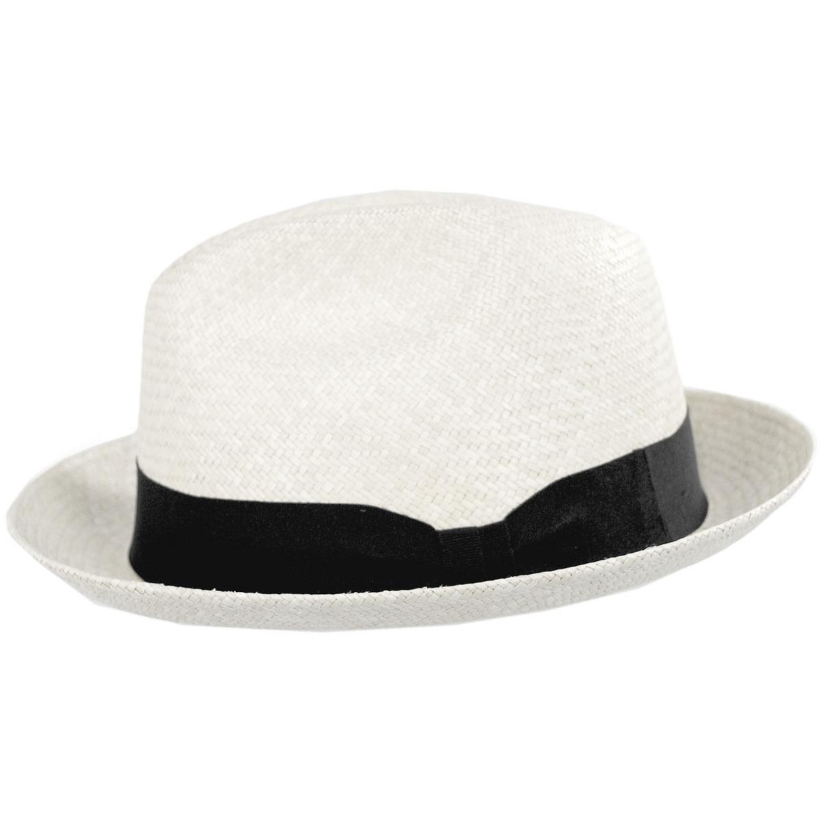 Jaxon Hats | Wholesale Panama Straw Trilby Fedora Hat B2B Pre-Pack | B2B127106 | profile | BLEACH