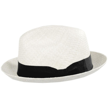 Jaxon Hats | Wholesale Panama Straw Trilby Fedora Hat B2B Pre-Pack | B2B127106 | profile | BLEACH