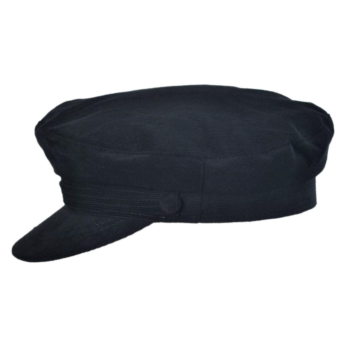 Jaxon Hats | Wholesale Corduroy Fiddler's Cap B2B Pre-Pack | B2B181016 | profile | BLACK