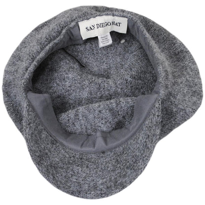 San Diego Hat Company | Early Fog Faux Angora Baker Boy Cap | 108938 | under | CHARCOAL