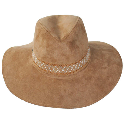 Scala | Nayarit Vegan Suede Safari Fedora Hat | 106449 | front | TAN