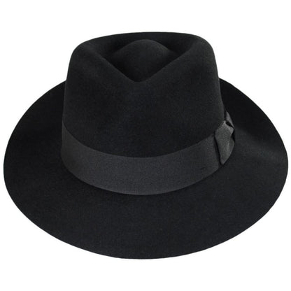Jaxon Hats | Fur Felt C-Crown Fedora Hat | 131600 | front | BLACK
