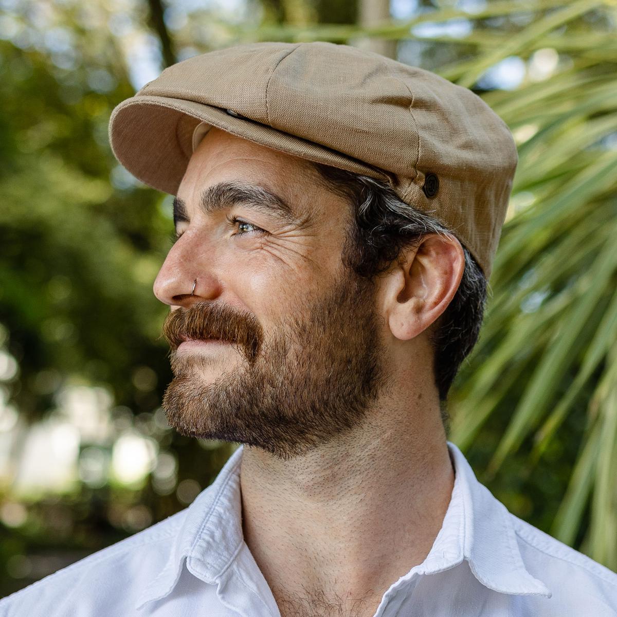 Jaxon Hats | Linen and Cotton Newsboy Cap | 167774 | lsmone | CAMEL
