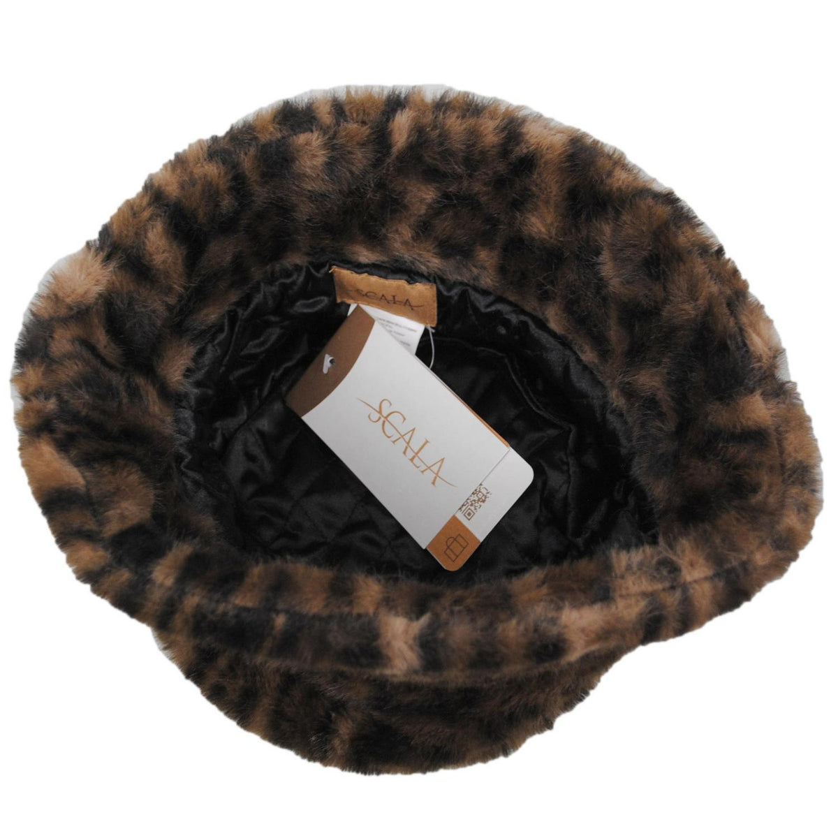 Scala | Kathy Faux Fur Leopard Bucket Hat | 106453 | under | LEOPARD