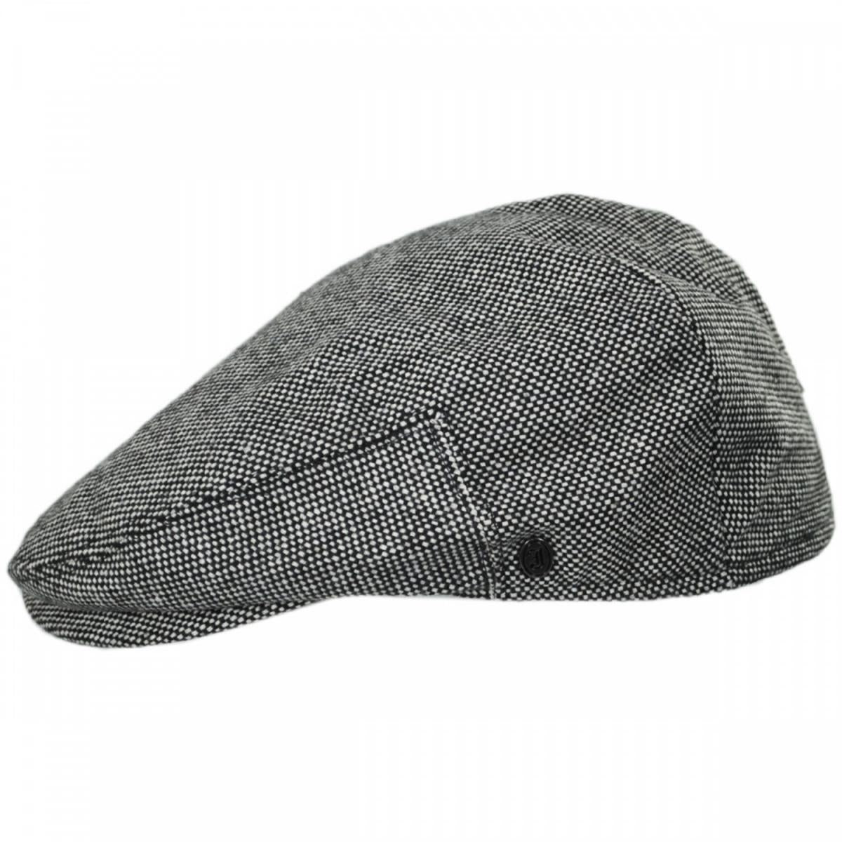 Jaxon Hats | Marl Tweed Wool Blend Ivy Cap | 167751 | profile | BLACK