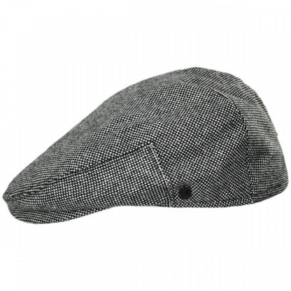 Jaxon Hats | Marl Tweed Wool Blend Ivy Cap | 167751 | profile | BLACK
