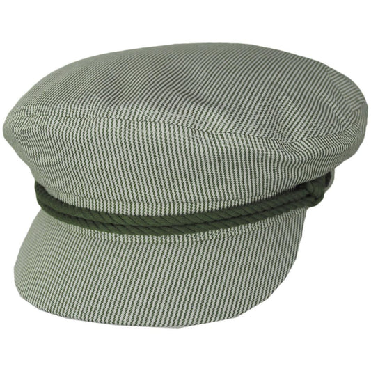 BRIXTON HATS | Striped Fiddler Cap | 181308 | lead | SEA KELP/OAT MILK