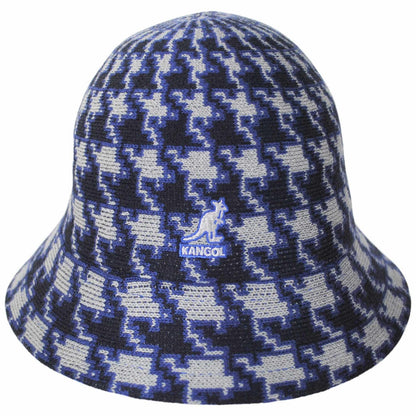 Kangol | Houndstooth Casual Bucket Hat | 185850 | front | BLUE