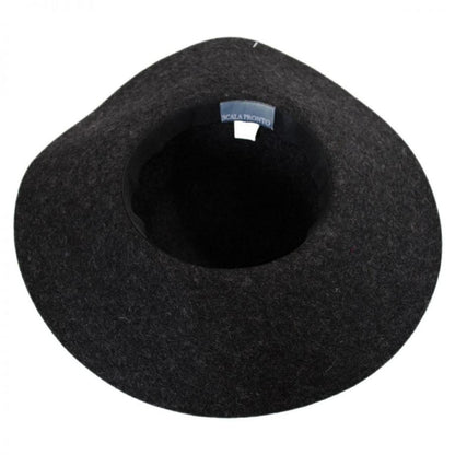 Scala | Boho Wool Felt Swinger Hat | 123472 | profile | CHARCOAL