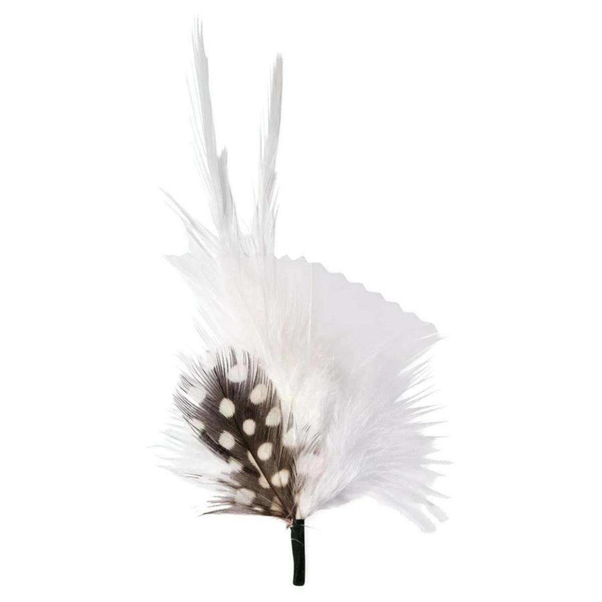 BRIXTON HATS | Side Feather | 601100 | lead | WHITE/BLACK