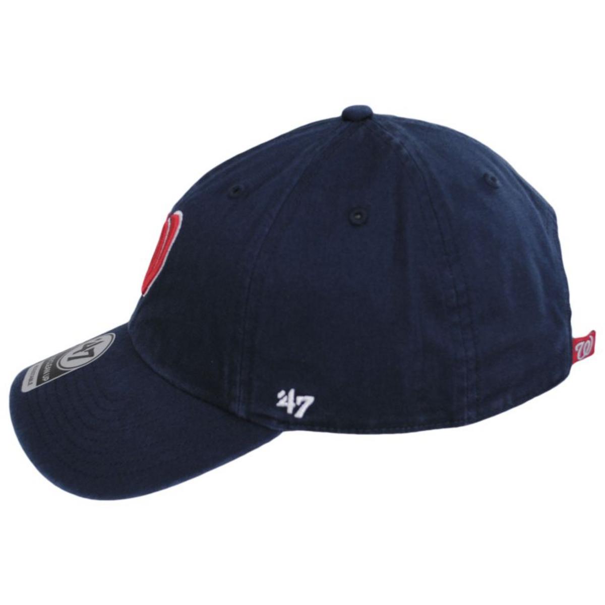 47 Brand | Washington Nationals MLB Clean Up Strapback Baseball Cap Dad Hat | 203350 | profile | NAVY