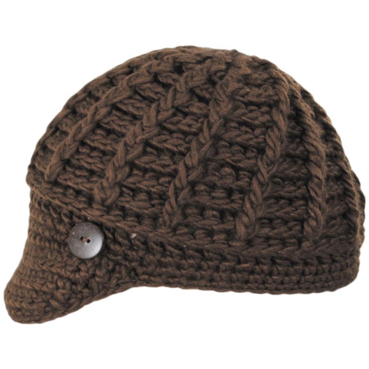 Scala | Letizia Chunky Knit Radar Cap | 106430 | profile | CHOCOLATE