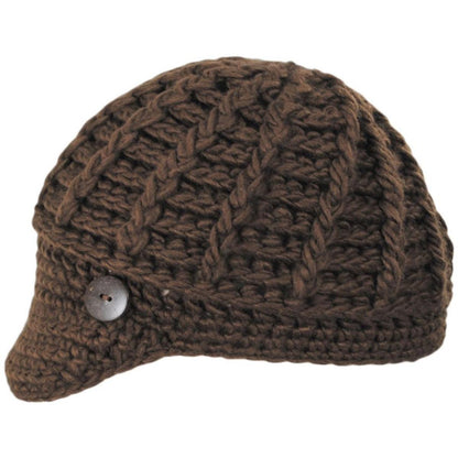 Scala | Letizia Chunky Knit Radar Cap | 106430 | profile | CHOCOLATE