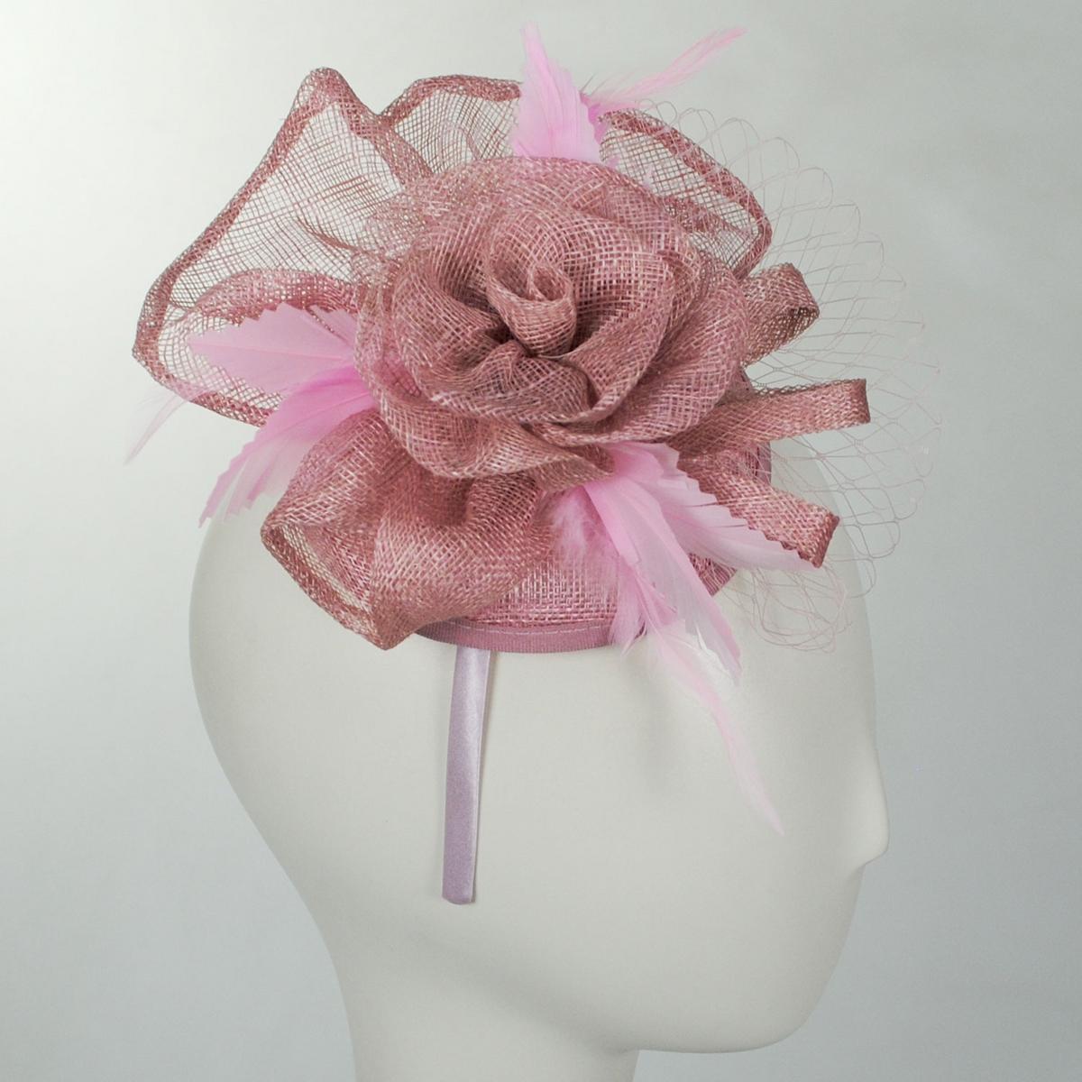 Jeanne Simmons | Mavis Fascinator Hat | 120720 | profile | PINK