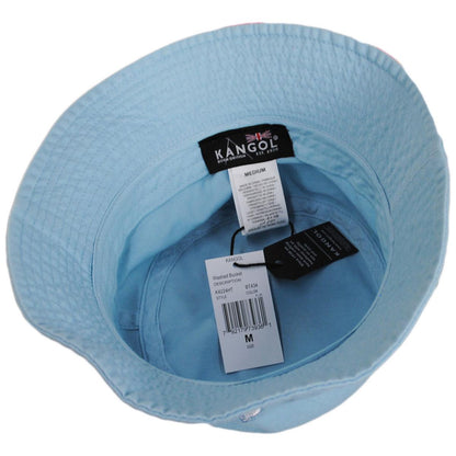 Kangol | Washed Cotton Bucket Hat - Blue Tint & Electric Pink | 185701BTEP | under | BLUE TINT