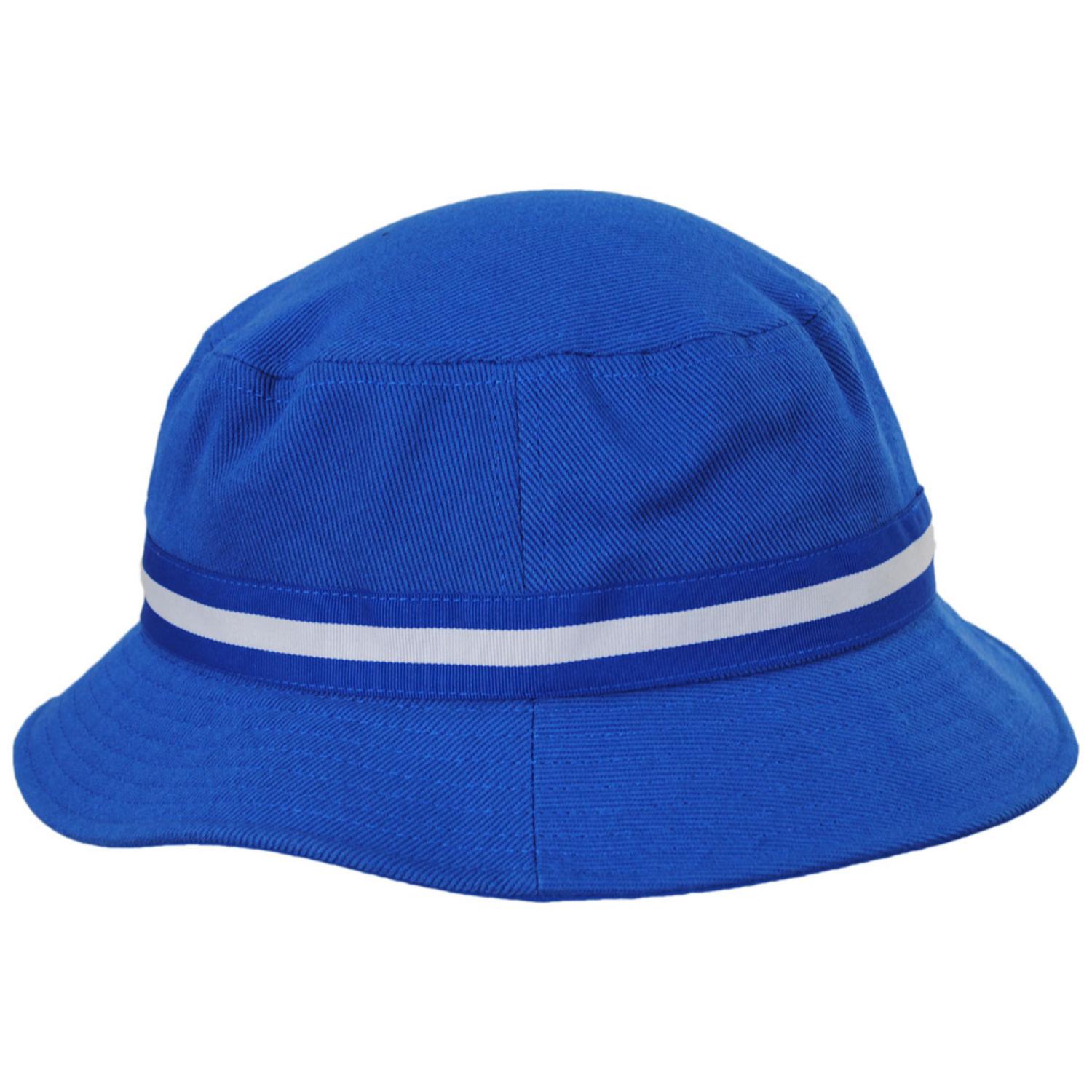 Kangol | Stripe Lahinch Cotton Bucket Hat - Spring | 185718S | profile | MYKONOS BLUE