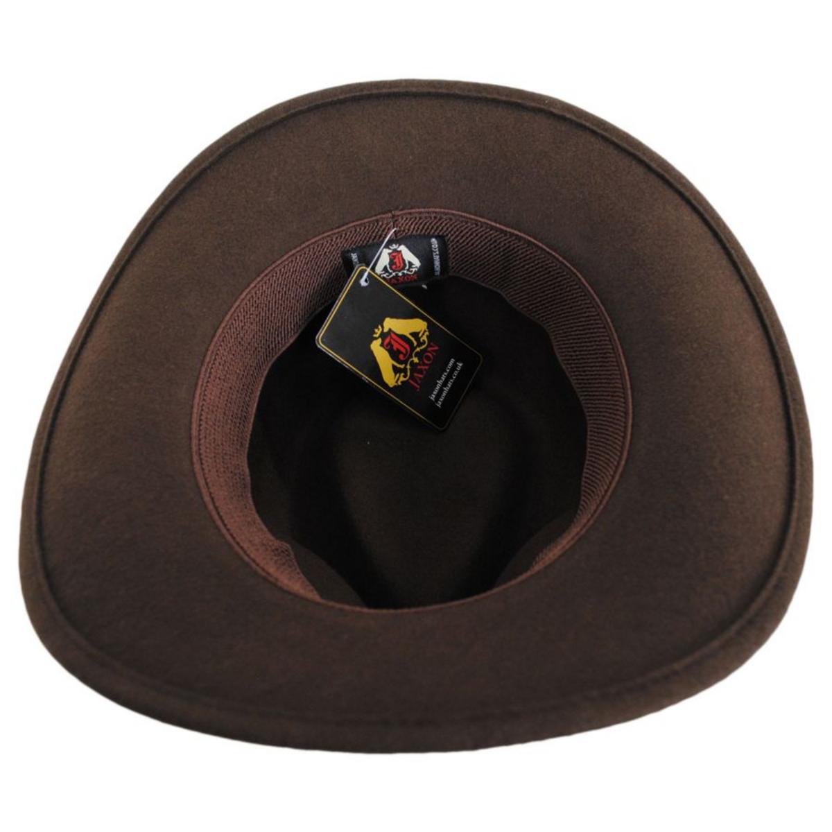 Jaxon Hats | Crushable Wool Felt Outback Hat | 135002 | under | OLIVE GREEN