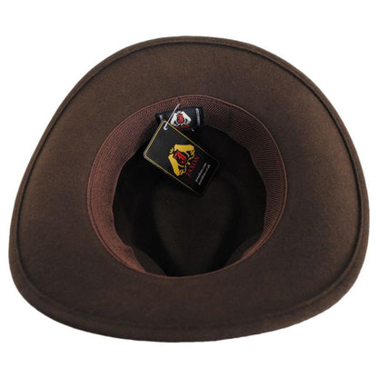 Jaxon Hats | Crushable Wool Felt Outback Hat | 135002 | under | OLIVE GREEN