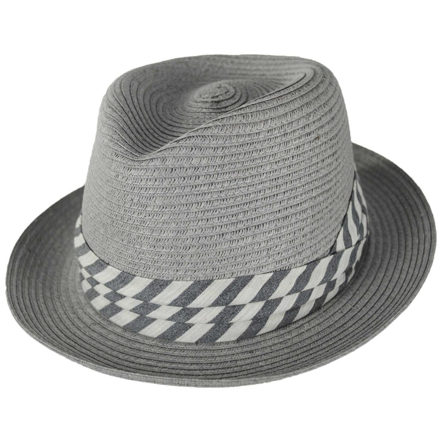 Stefeno Hats | Jonas Toyo Straw Stingy Brim Fedora Hat | 129708 | lead | GREY