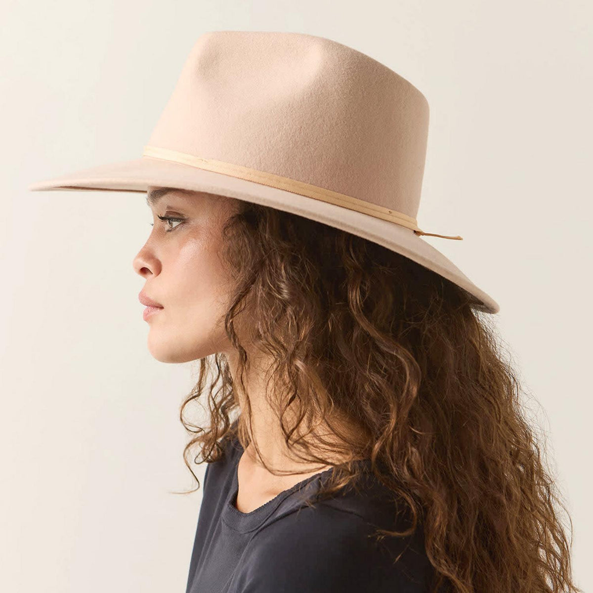 BRIXTON HATS | Juniper Packable Wool Felt Fedora Hat | 123935 | lsfone | BLUSH