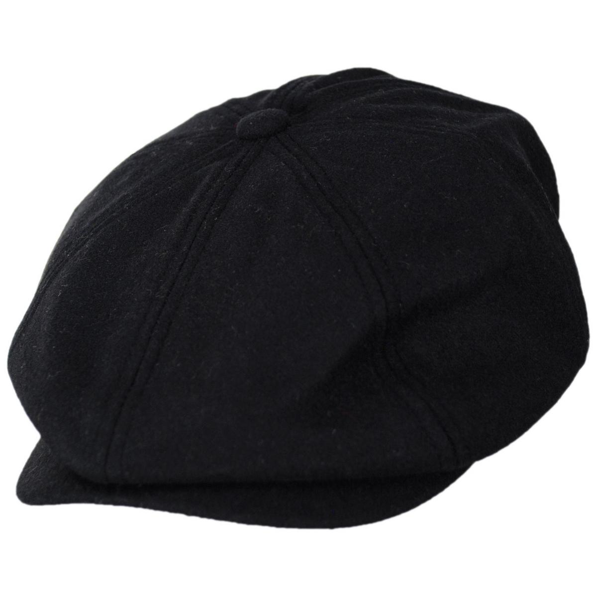 BRIXTON HATS | Brood Melton Wool Newsboy Cap | 161575 | lead | BLACK/MOSS