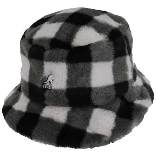 Kangol | Check Faux Fur Bucket Hat | 185810 | lead | BLACK CHECK
