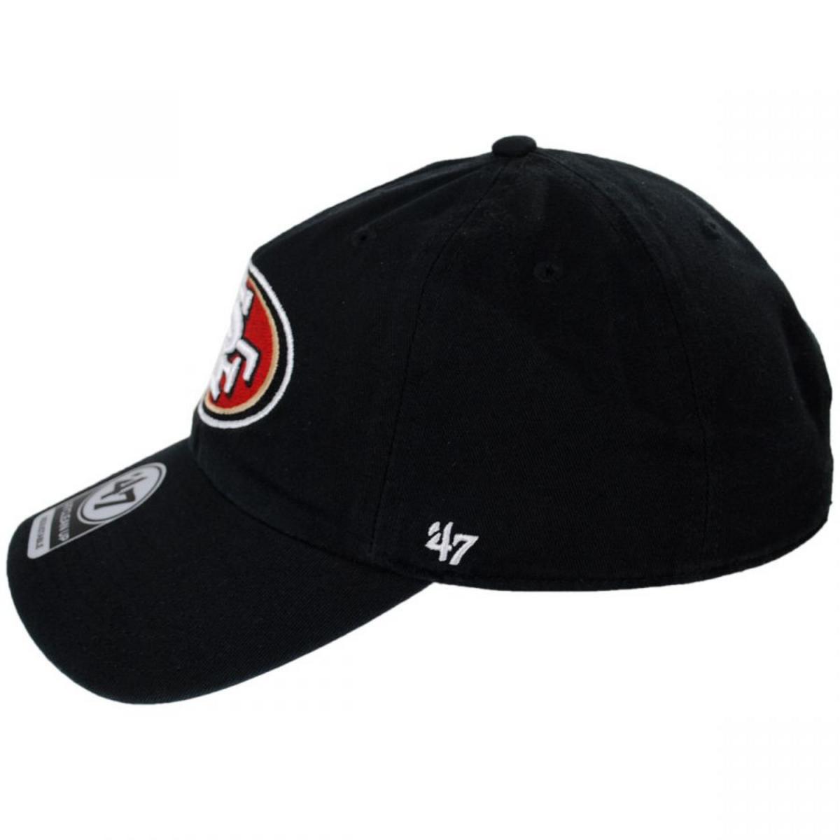 47 Brand | San Francisco 49ers NFL Clean Up Strapback Baseball Cap Dad Hat | 203780 | profile | BLACK