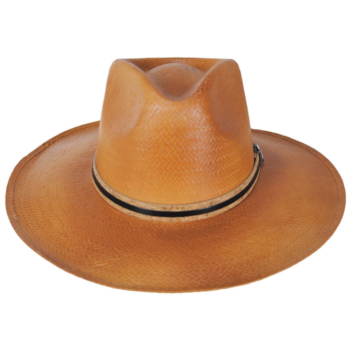 Stacy Adams | Milano Toyo Straw Wide Brim Fedora Hat | 126086 | front | WHEAT