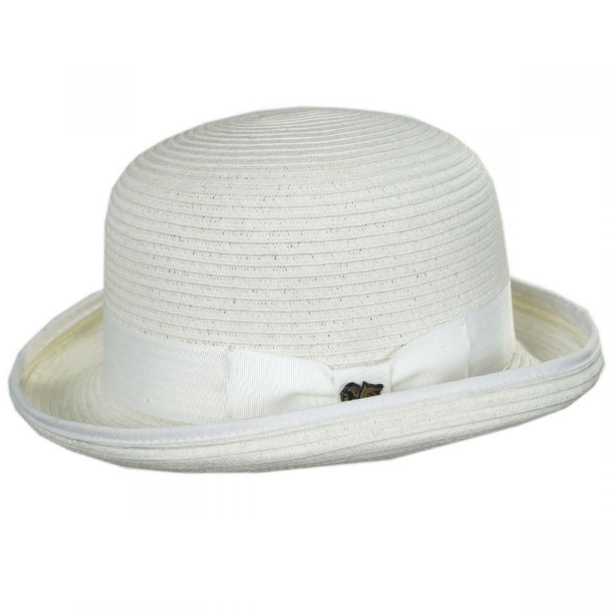 Bigalli | Kanye Toyo Straw Bowler Hat | 129228 | profile | WHITE