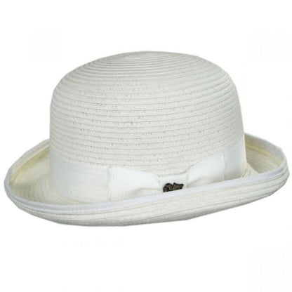 Bigalli | Kanye Toyo Straw Bowler Hat | 129228 | profile | WHITE