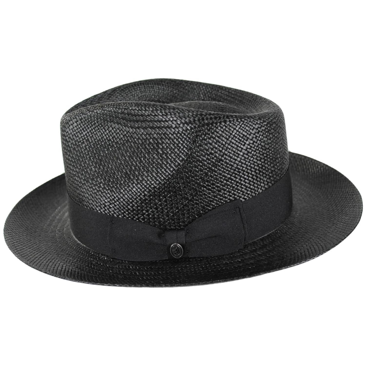 Jaxon Hats | Humphrey Grade 8 Panama Straw Fedora Hat | 127153 | profile | BLACK